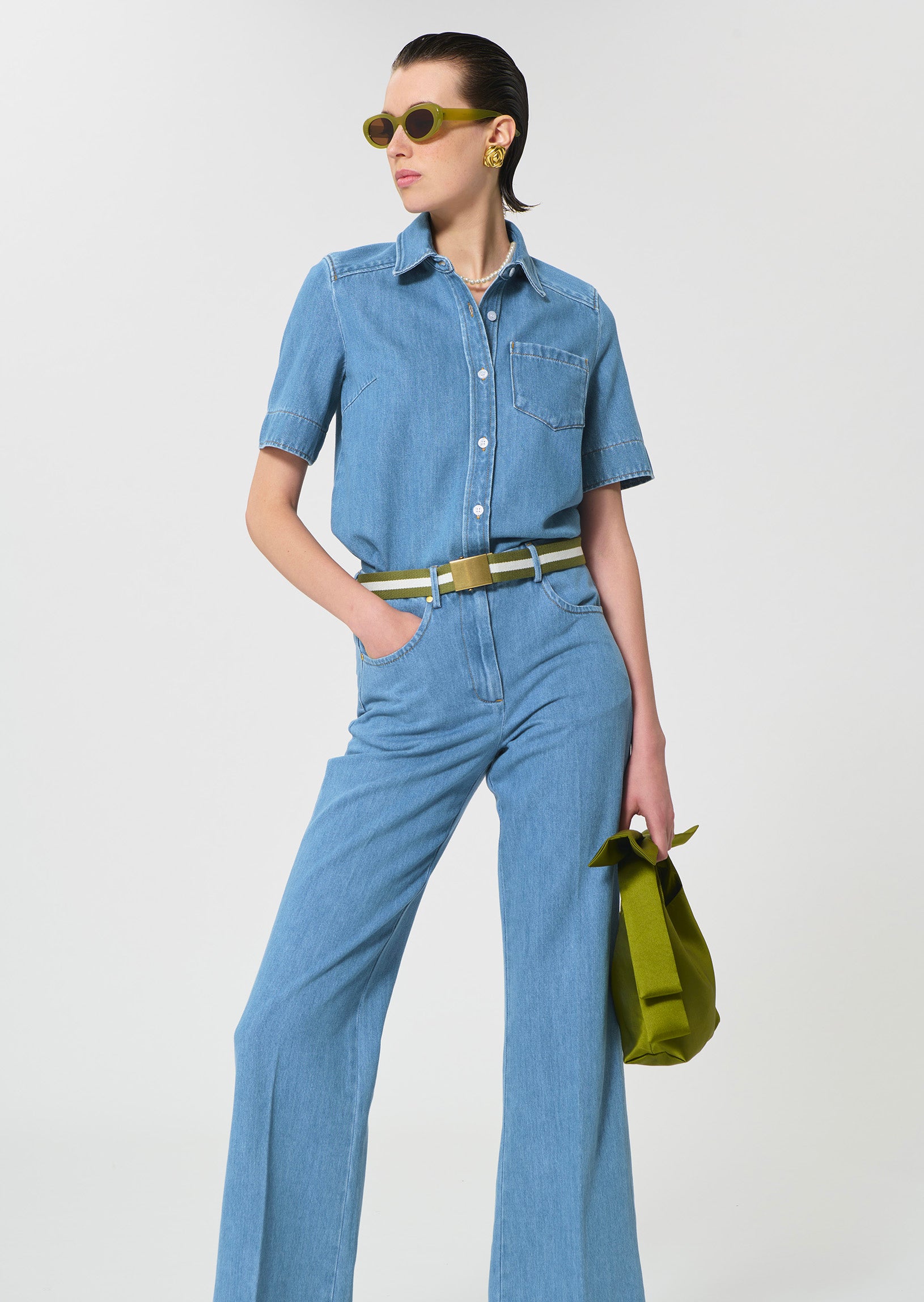 shirt in blue denim
