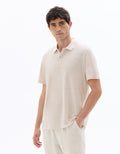 Celio Regular Fit 100% Linen Polo - Beige