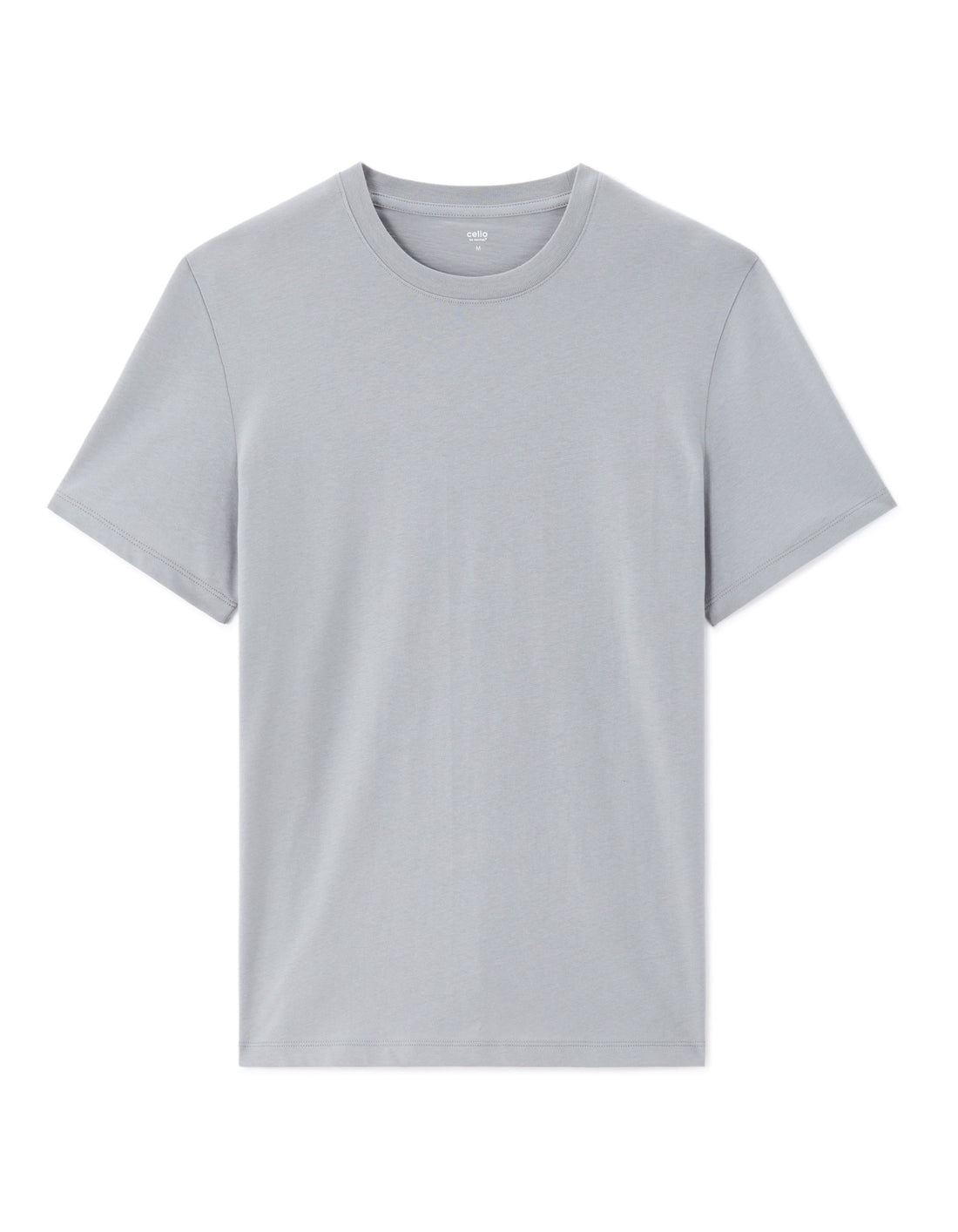 Regular Fit Crew Neck 100% Cotton T-shirt - Grey-Blue Celio