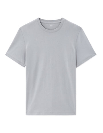 Regular Fit Crew Neck 100% Cotton T-shirt - Grey-Blue Celio