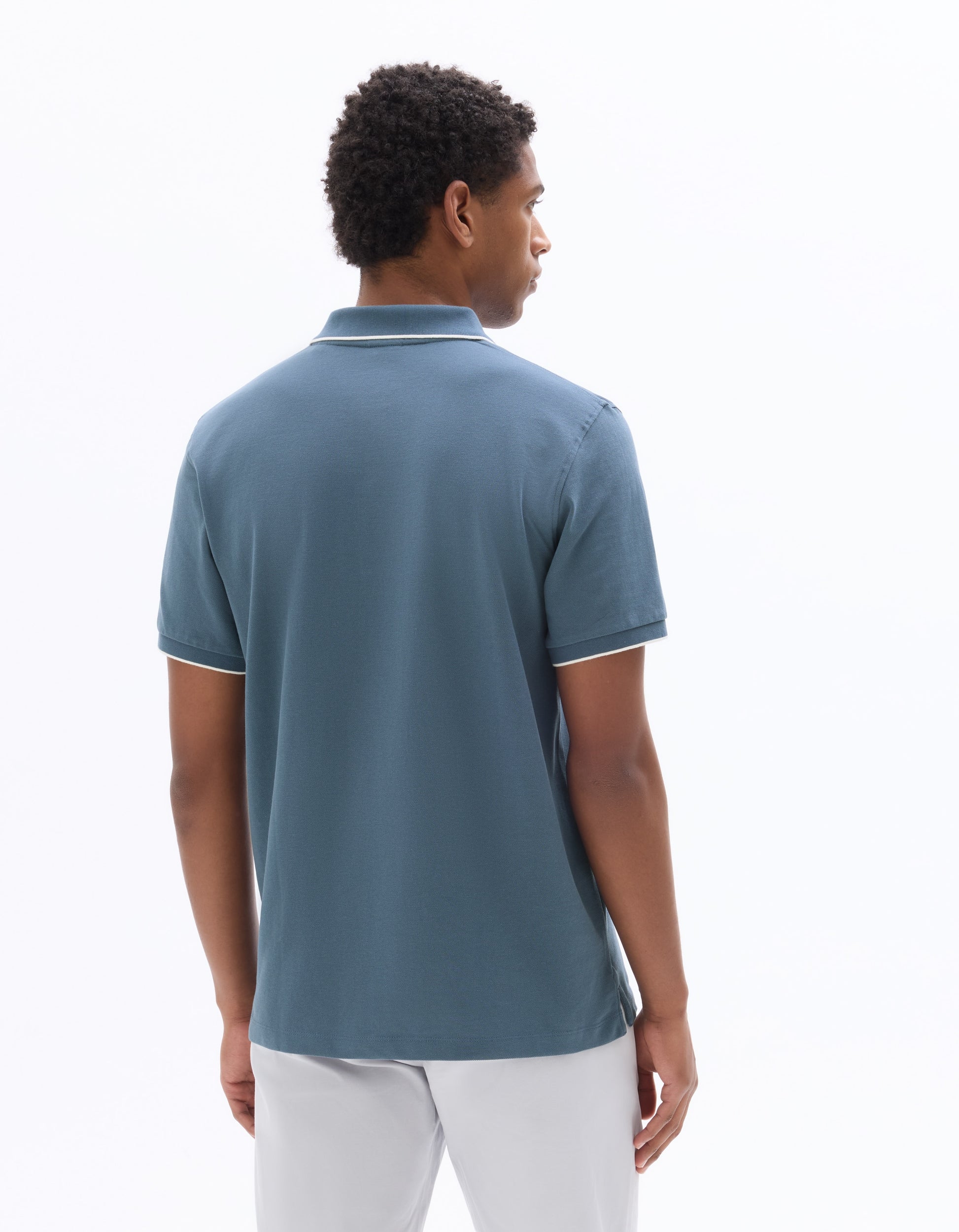 Celio Dark Blue Regular Fit 100% Cotton Piqué Polo - Grey