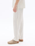 Celio Straight Striped Pants - Beige