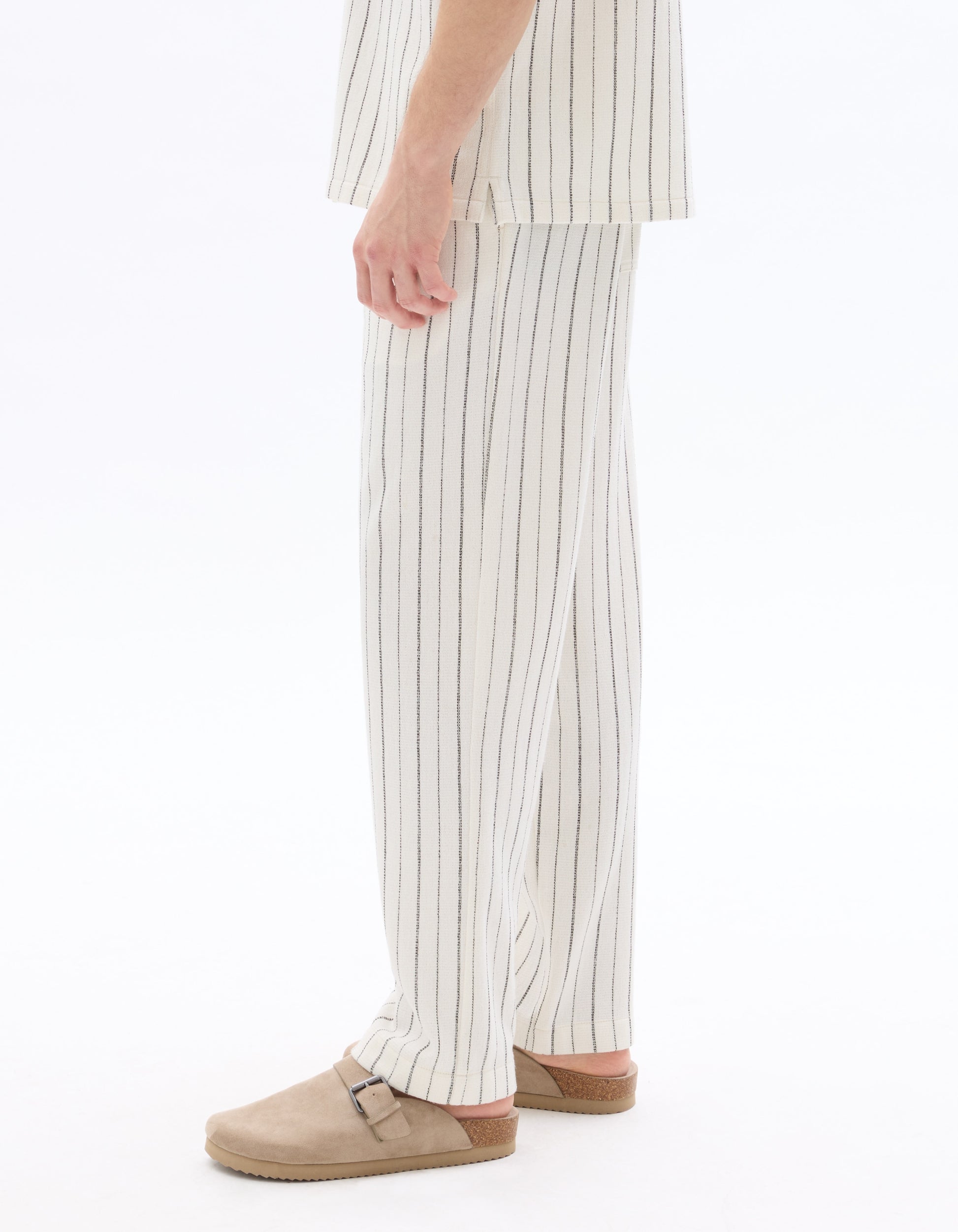 Celio Straight Striped Pants - Beige