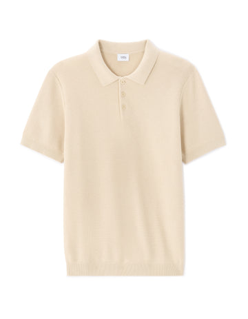 Beige Short Sleeves Polo for Men