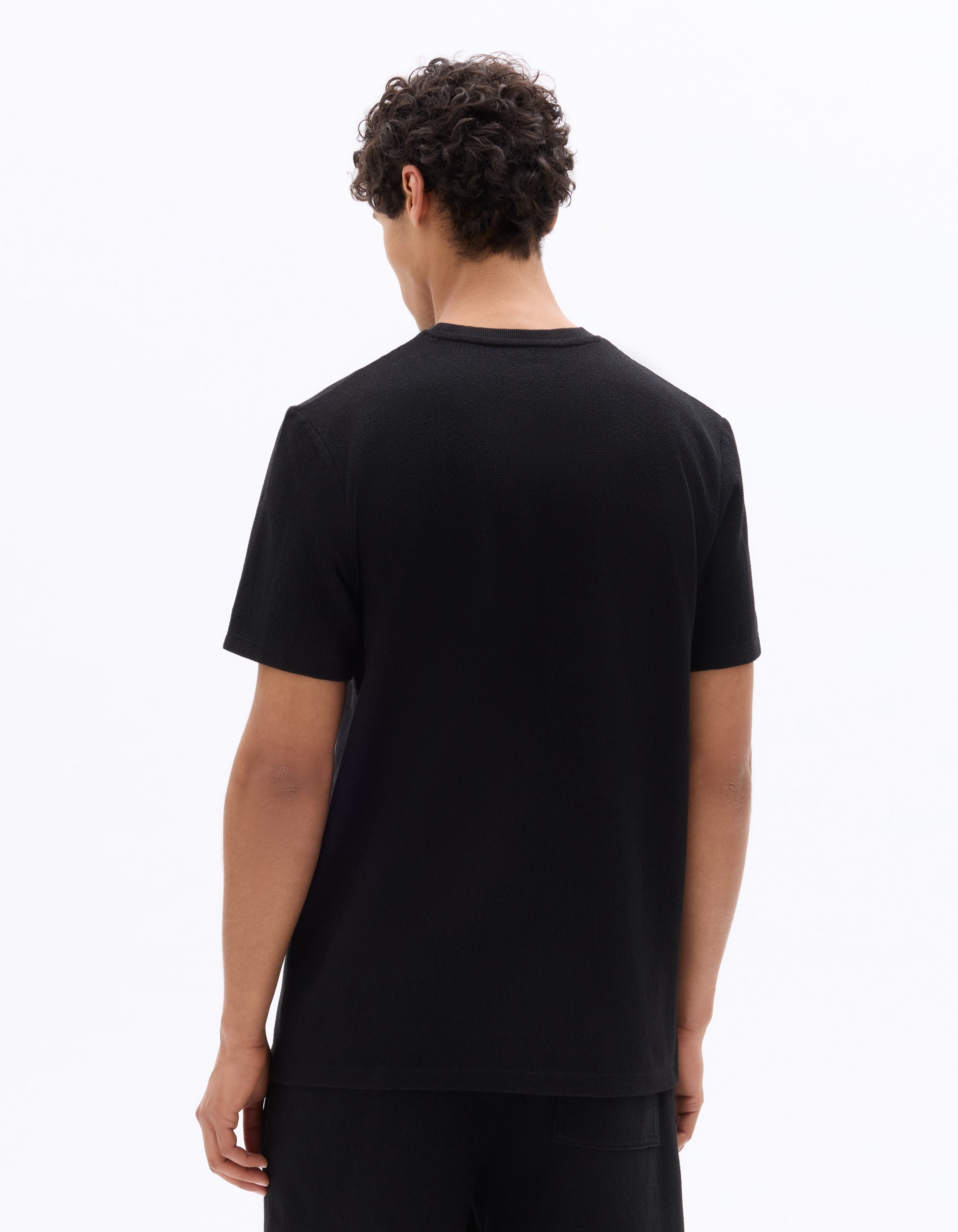 Celio Boxy Crew Neck Knit T-shirt - Black