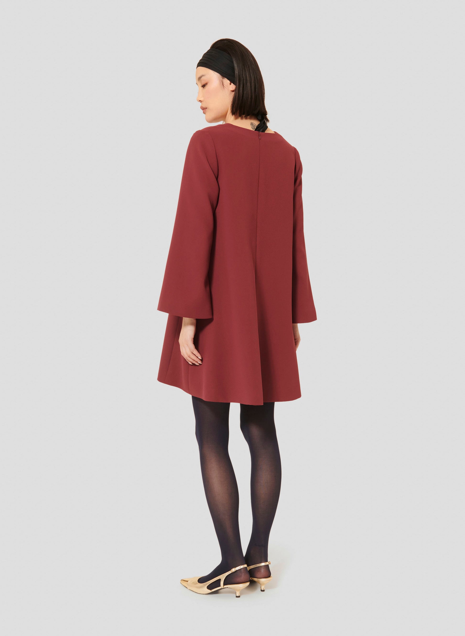 Rolie burgundy crepe dress by Tara Jarmon Lebanon