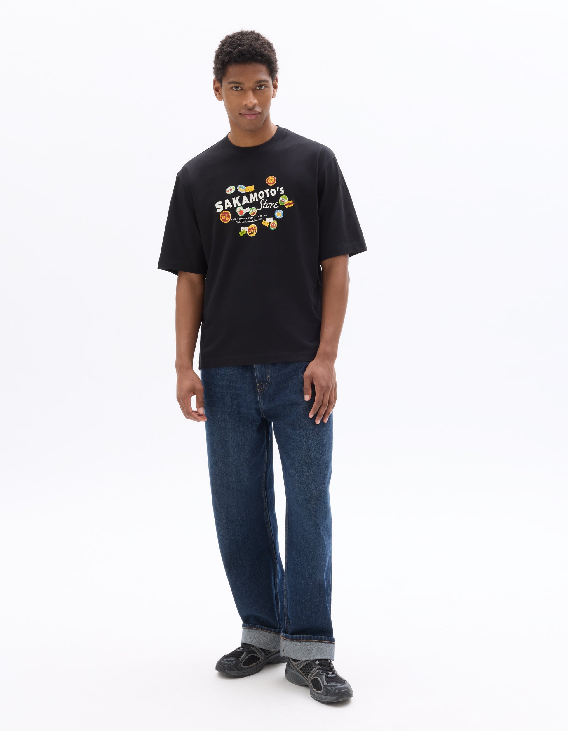 Celio Sakamoto Days - Cup noodles and black t-shirt - Black