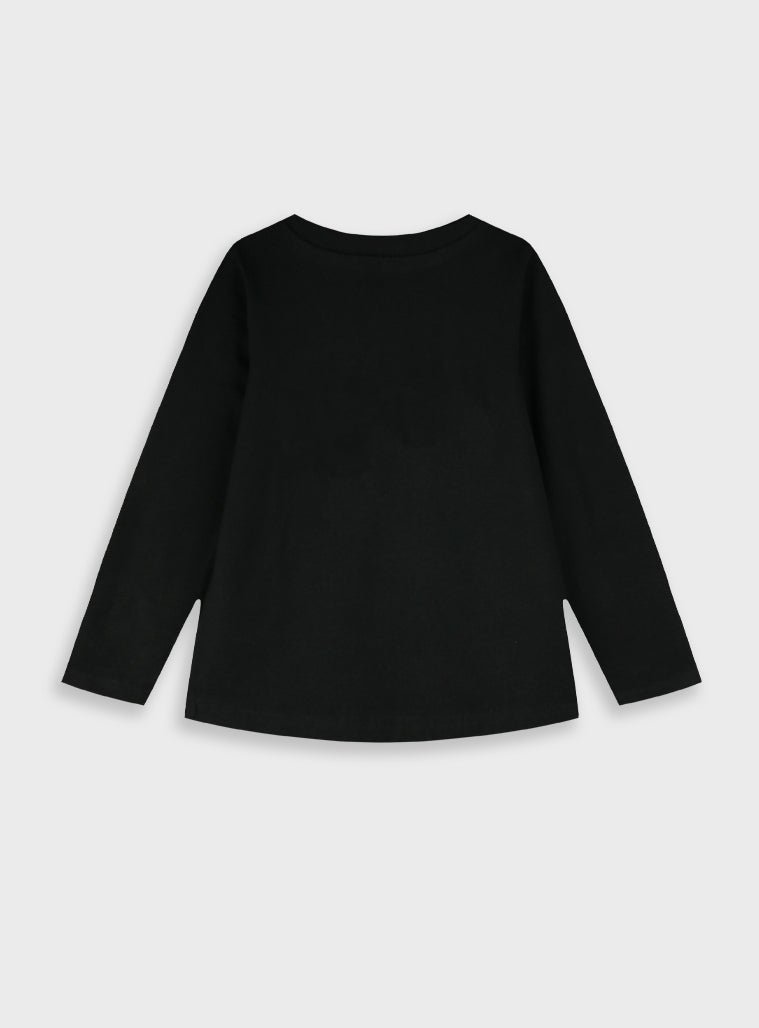 Cotton Girl Blouse - Black