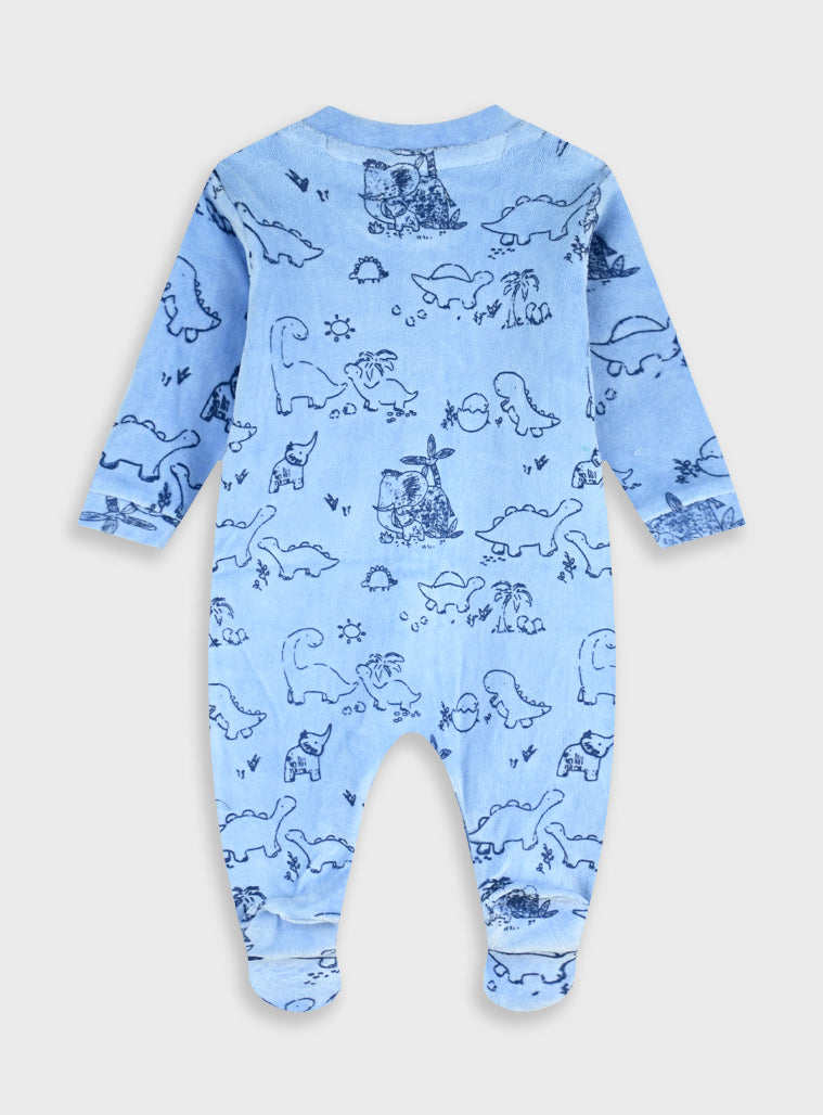 Cotton Blend Boy Romper - All Over Print