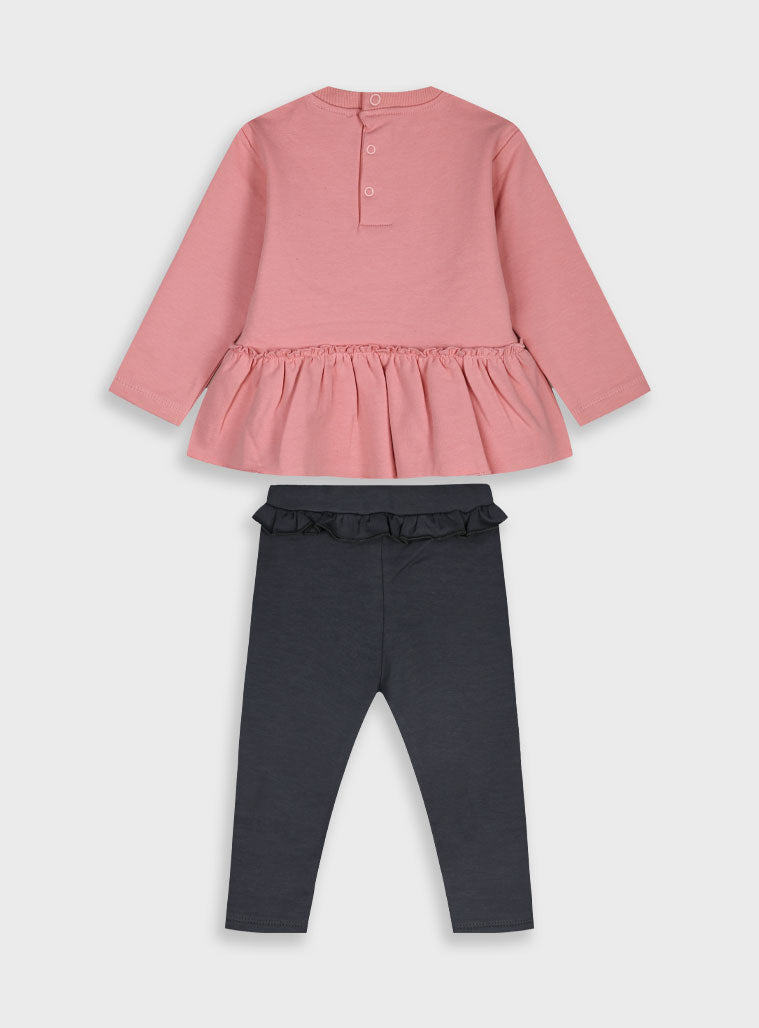  Anthracite Infant'S Set(Blouse,Leggings) For Girl