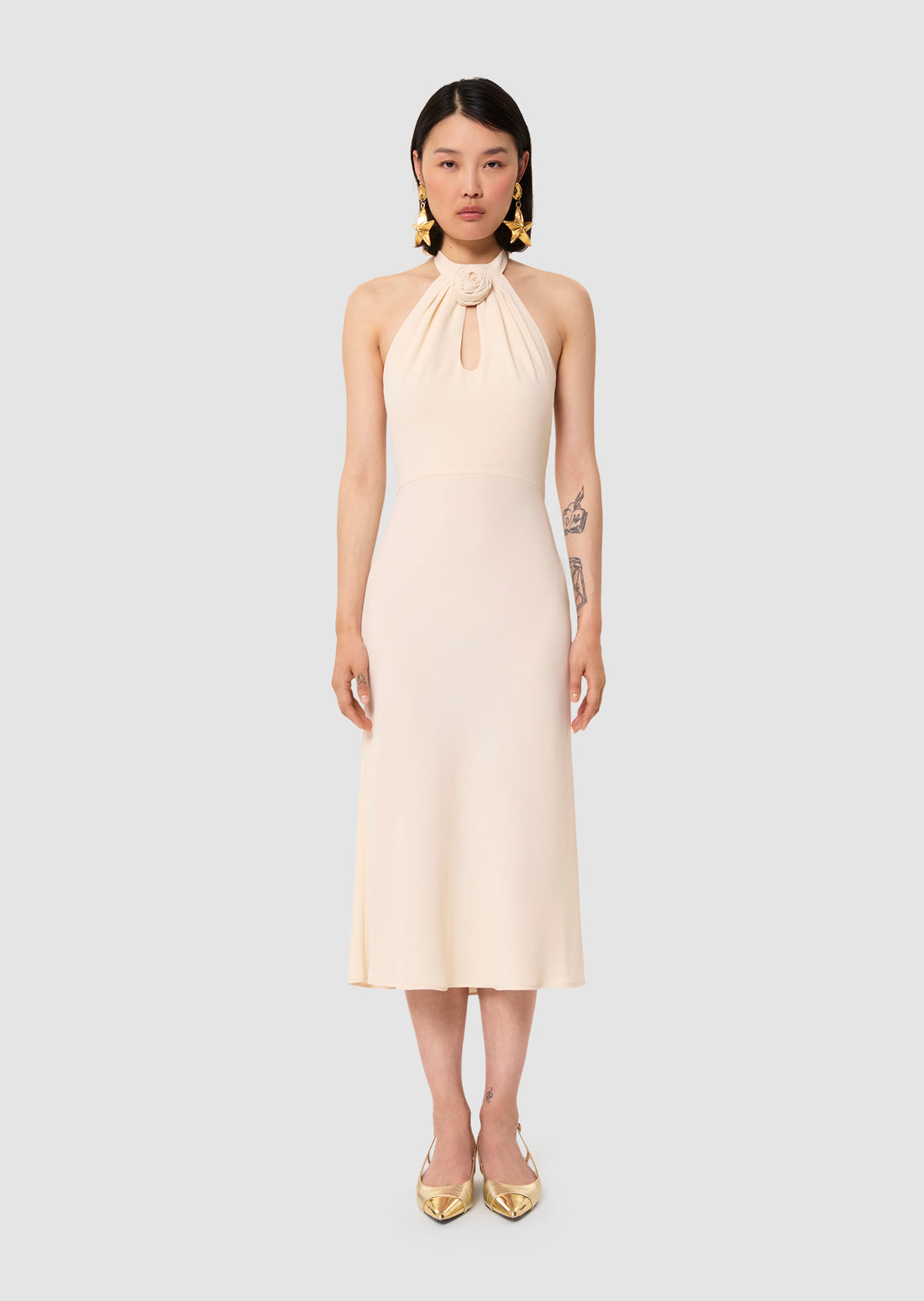 Rosanne ecru crepe dress by Tara Jarmon Lebanon
