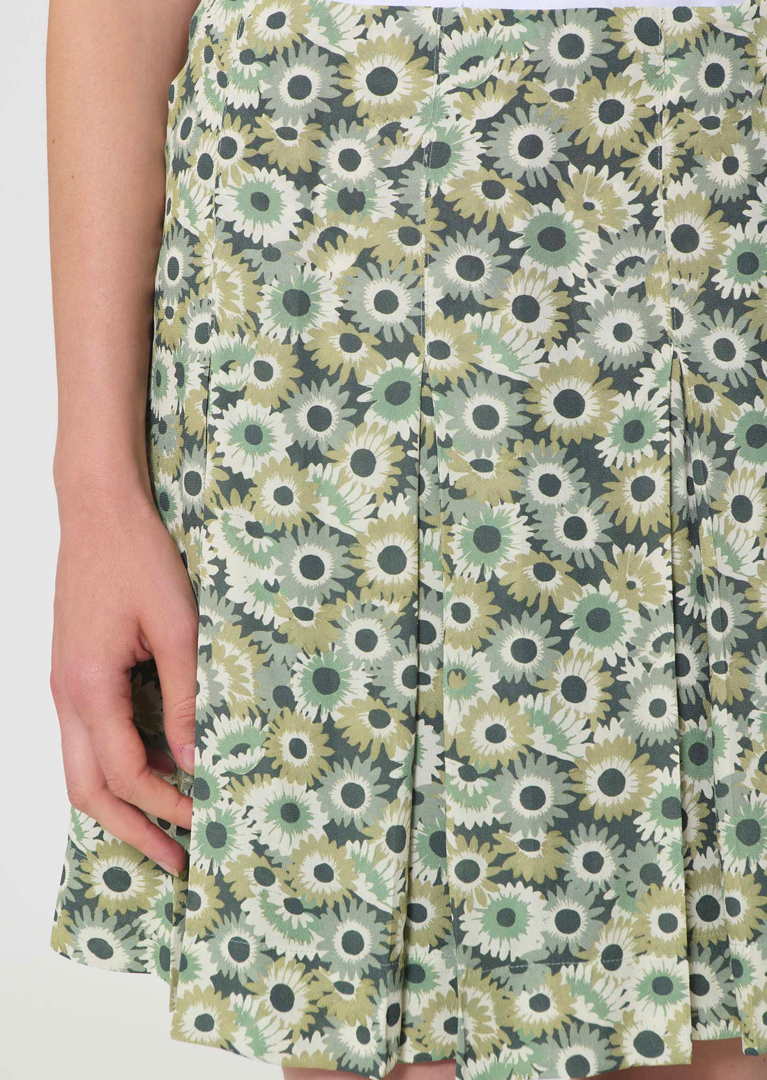skirt in green floral print