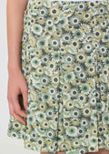 skirt in green floral print