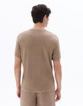 Celio Regular Fit Crew Neck T-shirt - 100% Linen - Beige