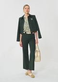 trousers in green cotton gabardine