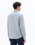 Celio Regular Fit French Collar Linen & Cotton Shirt - Blue