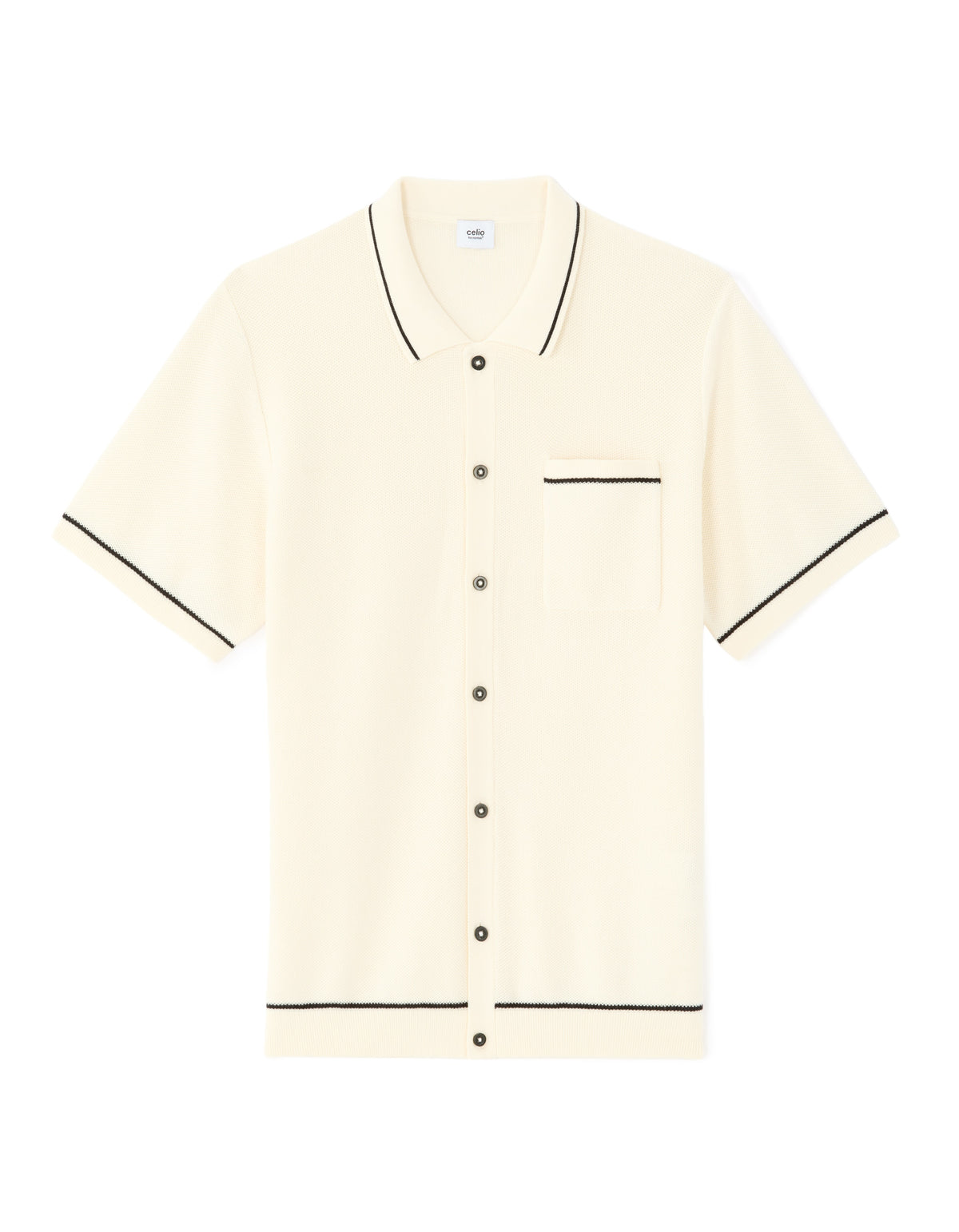 Celio Cotton Short-Sleeved Polo - White