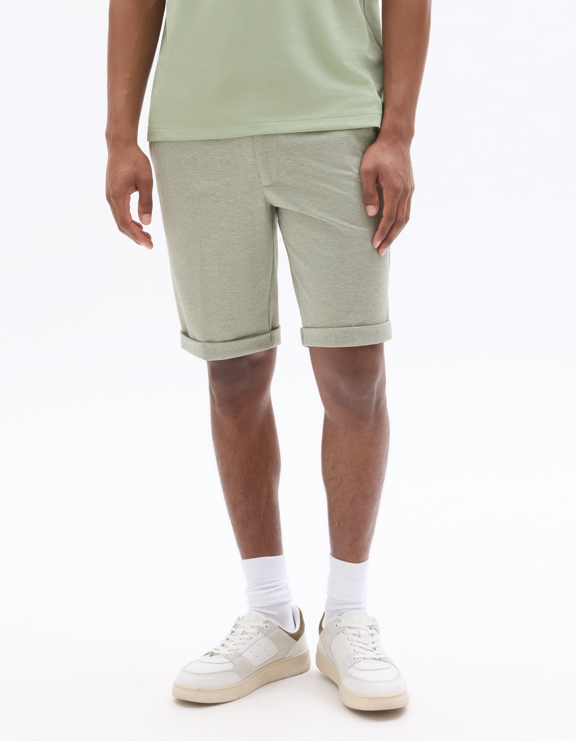 Celio All-Day Knit Bermuda Shorts - Khaki