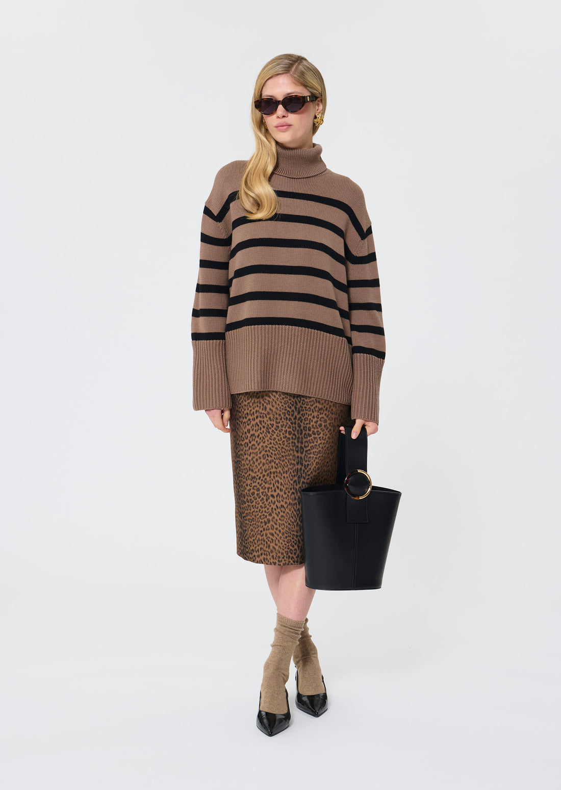 Pacome  black taupe oppo sweater for women