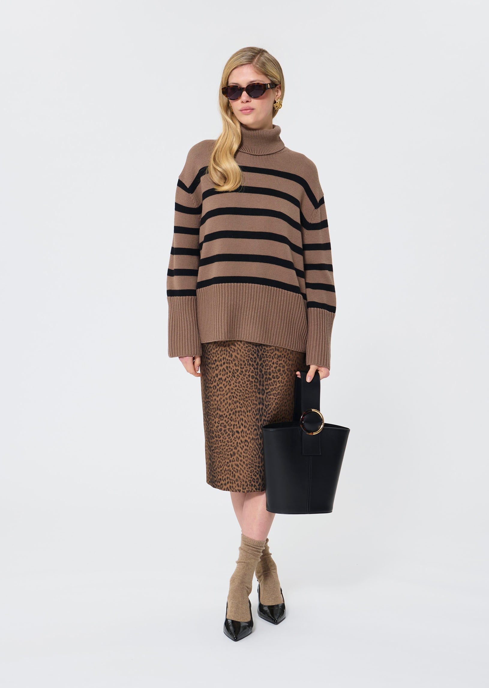 Pacome  black taupe oppo sweater for women