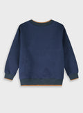 Cotton Blend Boy Blouse Sweatshirt - Navy