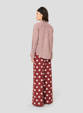 Clarisse burgundy striped poplin shirt by Tara Jarmon Lebanon