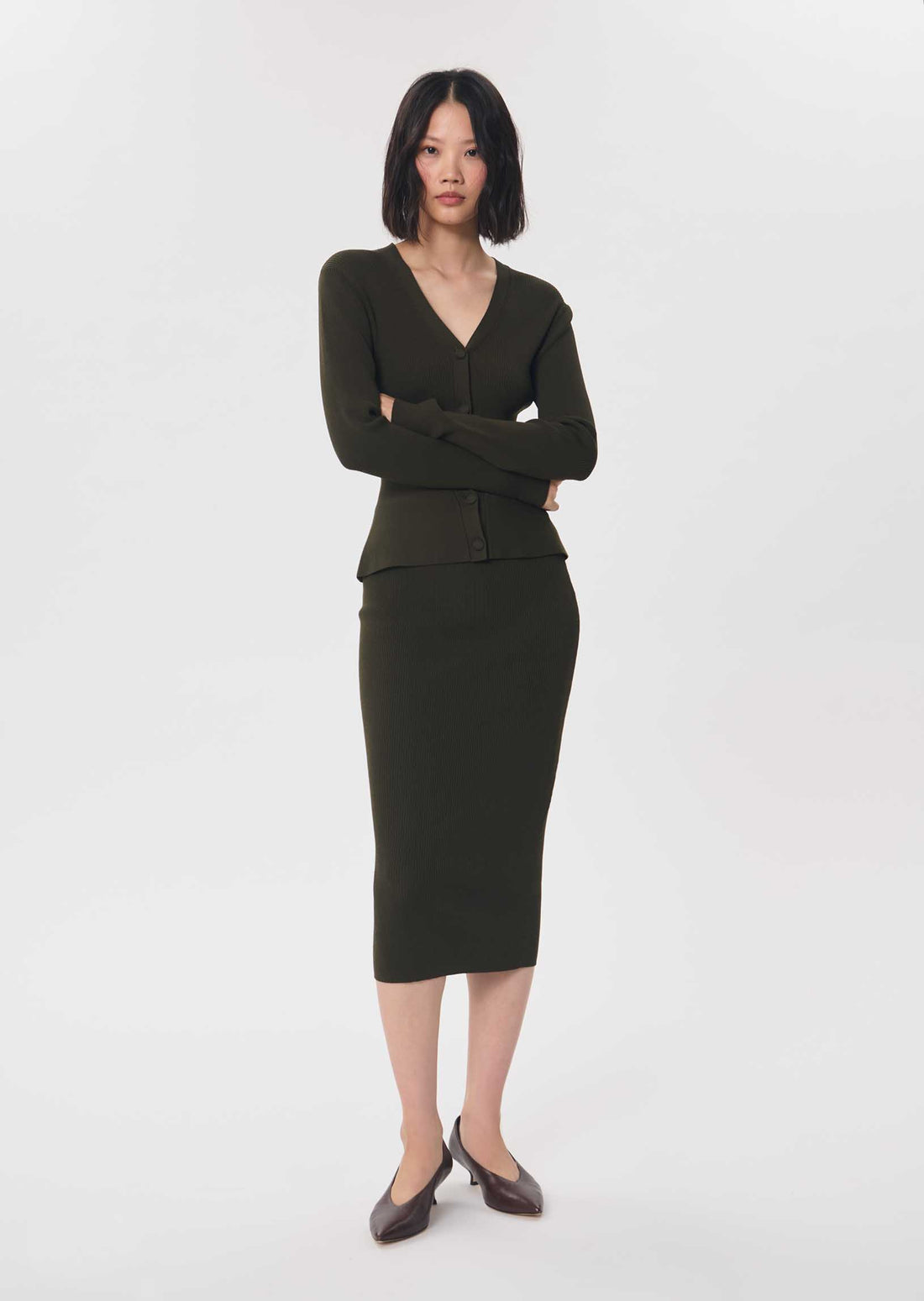 Jeannette skirt in khaki by Tara Jarmon