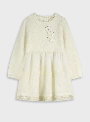Cotton Girl Dress - Cream