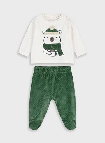  Green Infant'S Set(Blouse,Trousers) For Boy