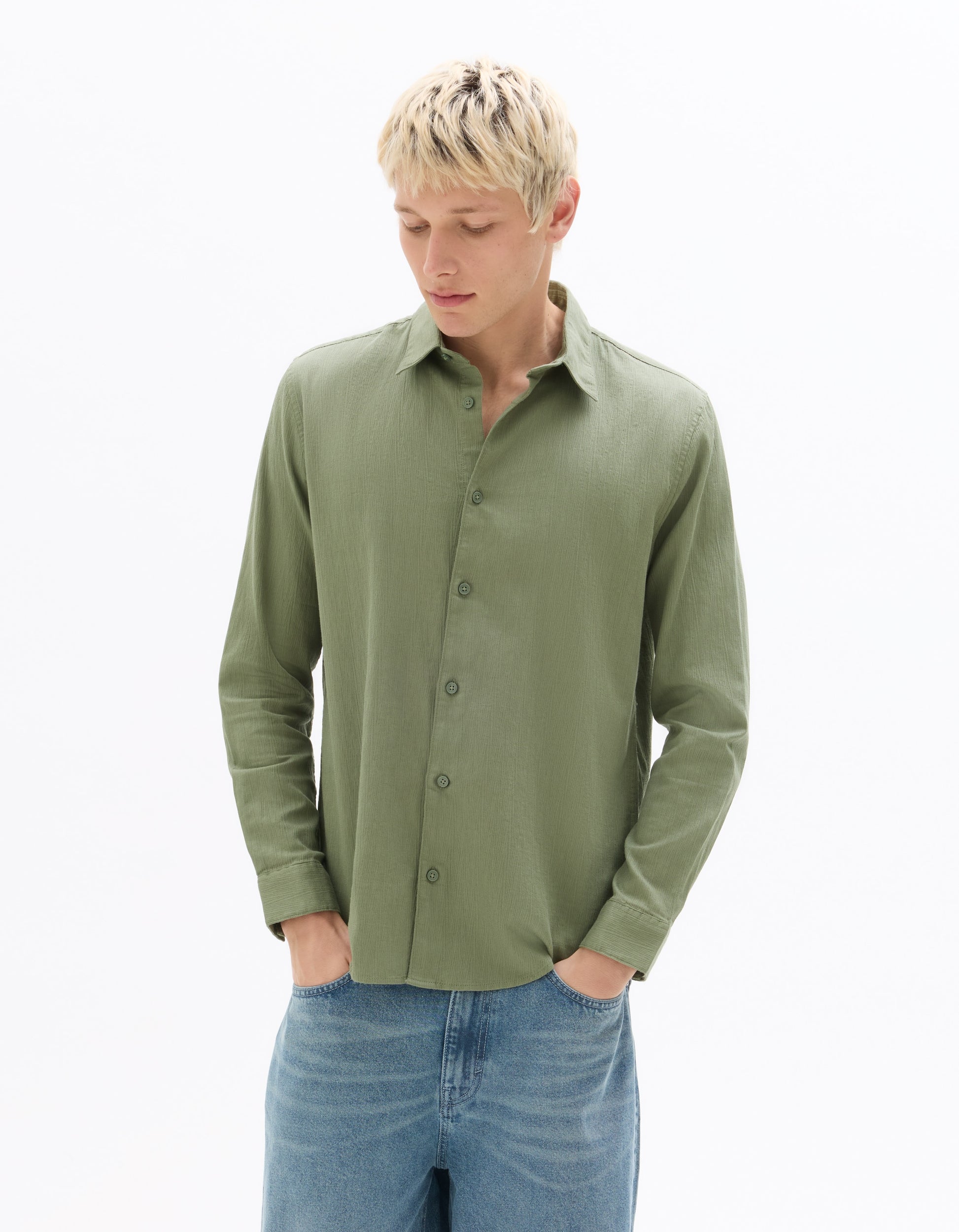 Green Long Sleeves Shirt for Men