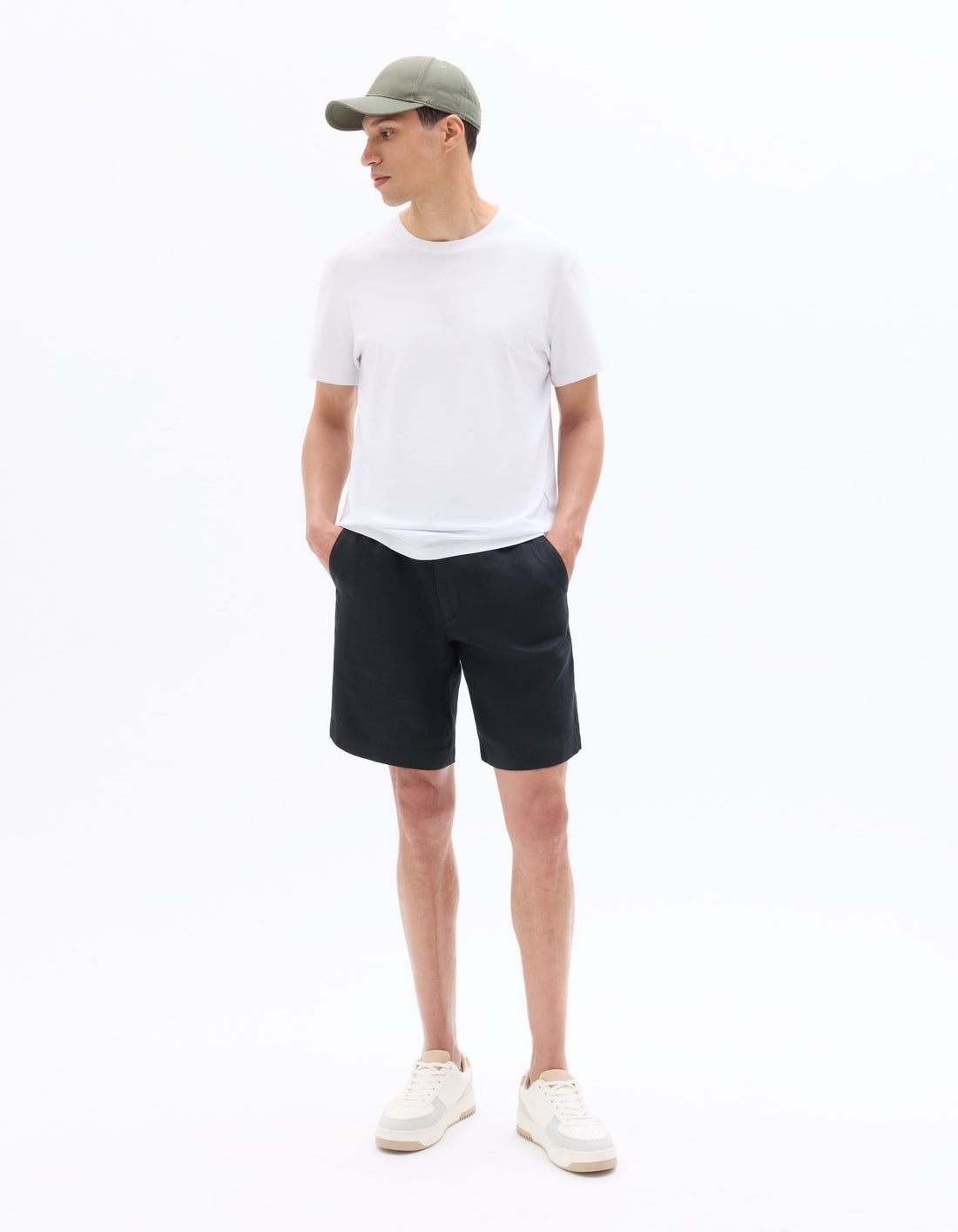 100% linen Bermuda shorts