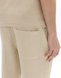Celio Regular Fit 100% Cotton Ribbed Knit Joggers - Beige