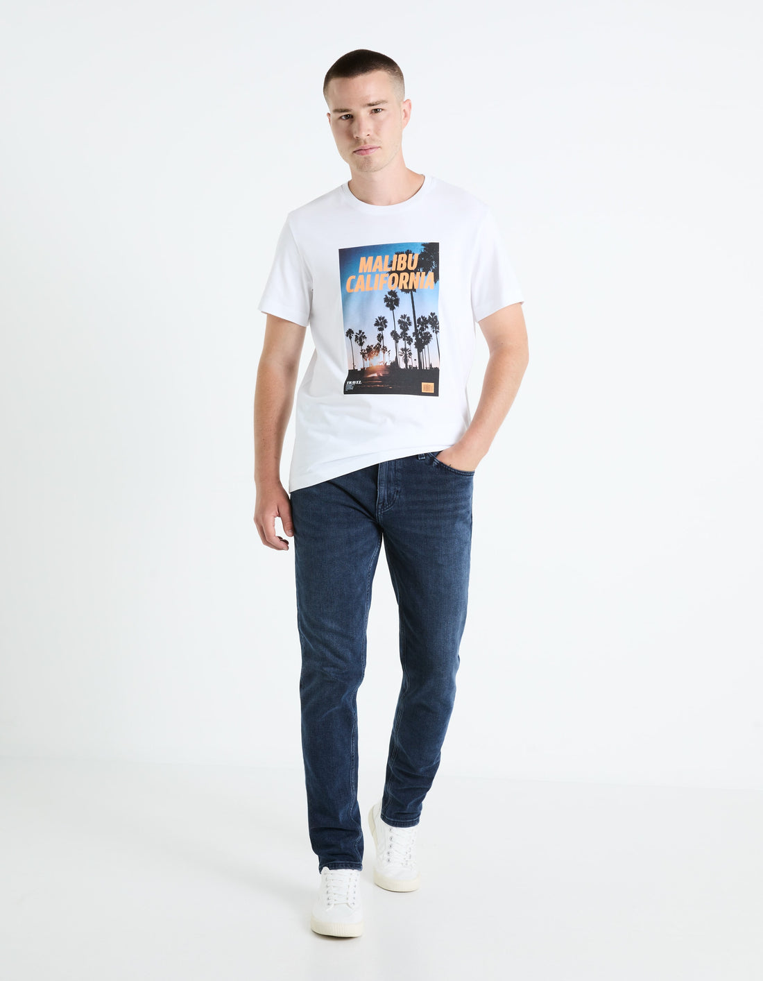 FEKALI OPTICAL WHITE SS TSHIRT - Celio lebanon