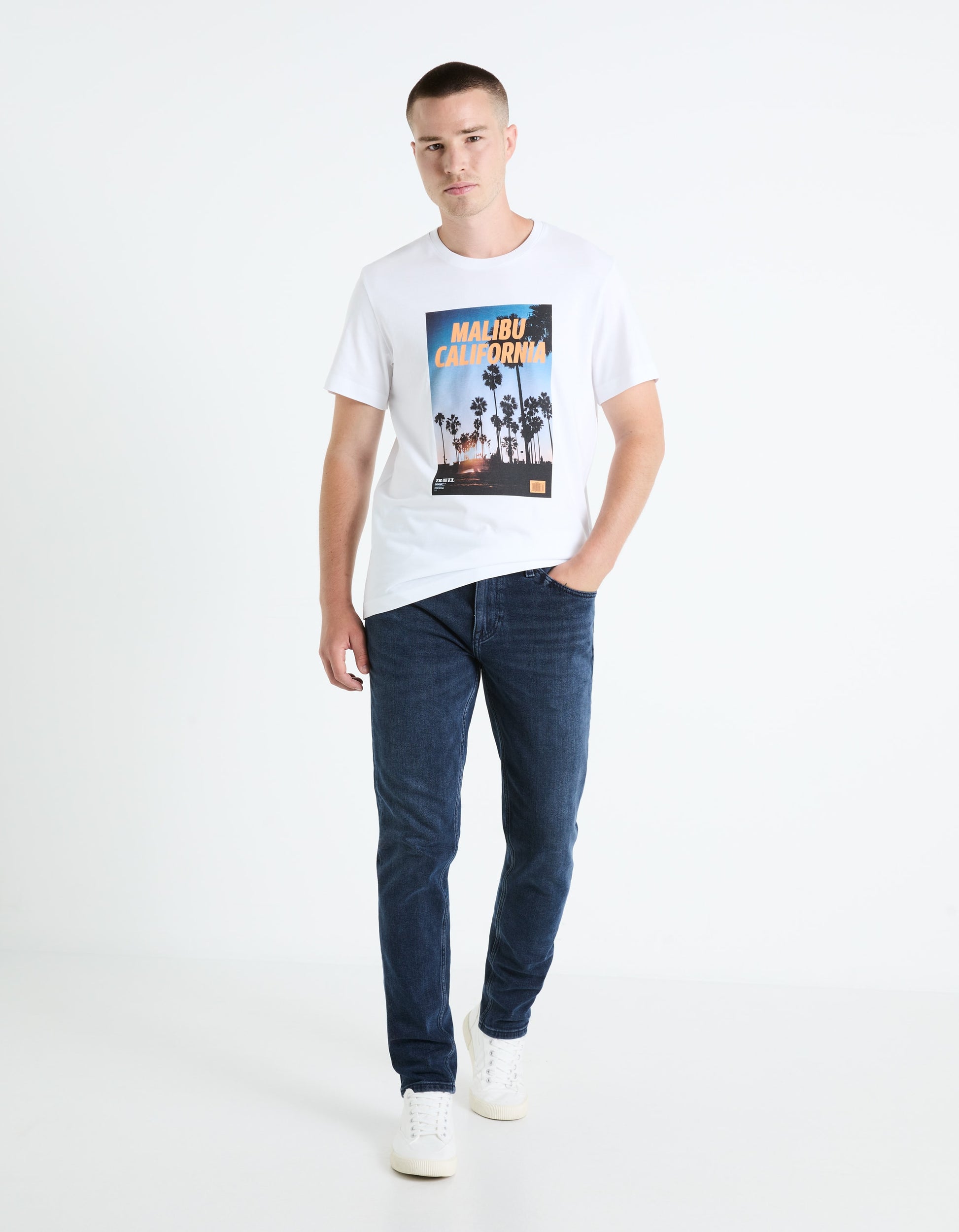 FEKALI OPTICAL WHITE SS TSHIRT - Celio lebanon