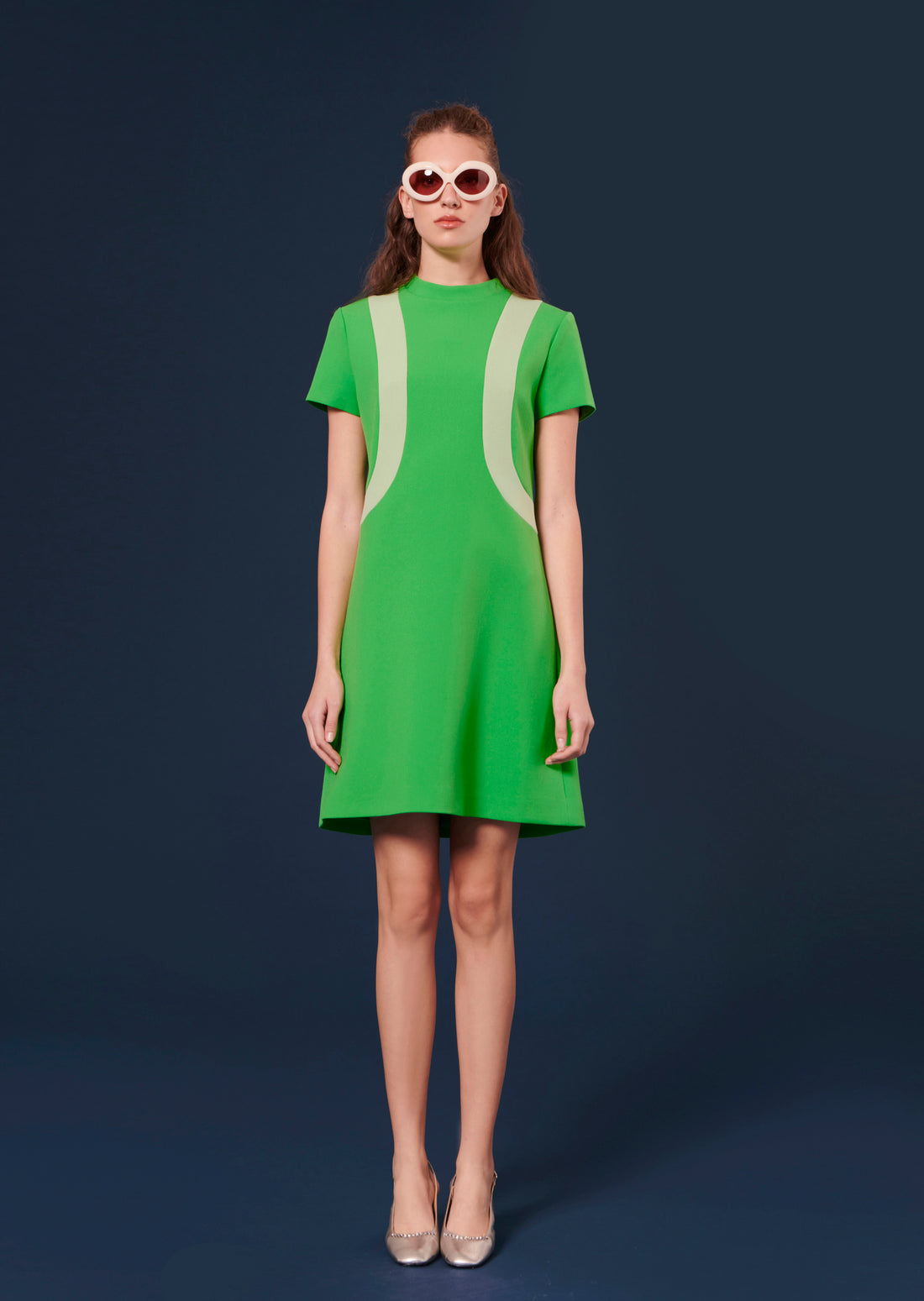 Raquel green double canvas dress by Tara Jarmon Lebanon