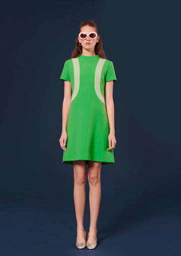 Raquel green double canvas dress by Tara Jarmon Lebanon