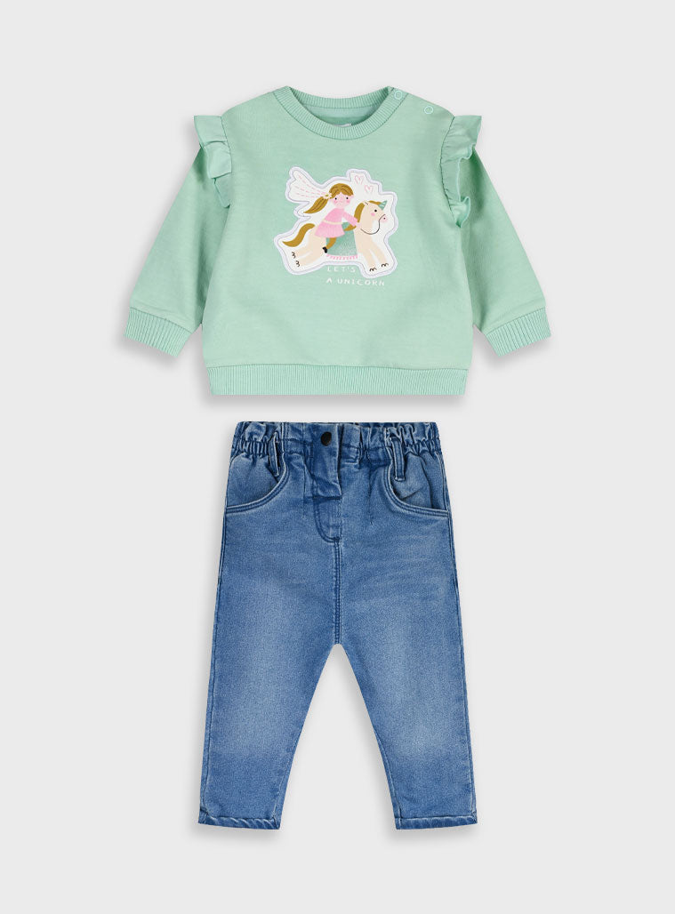  Jean Infant'S Set For Girl