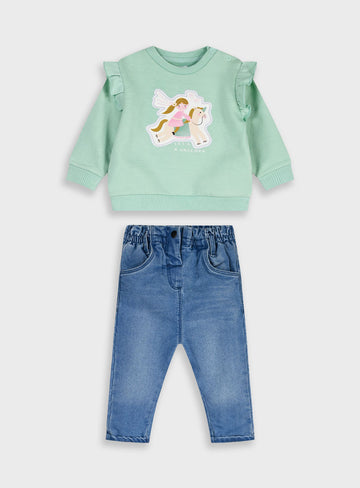  Jean Infant'S Set For Girl