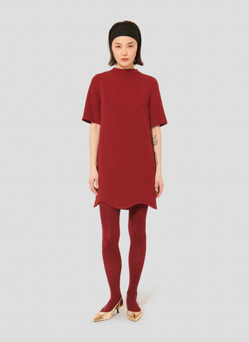 Rayme Burgundy Double Canvas Dress by Tara Jarmon Lebanon