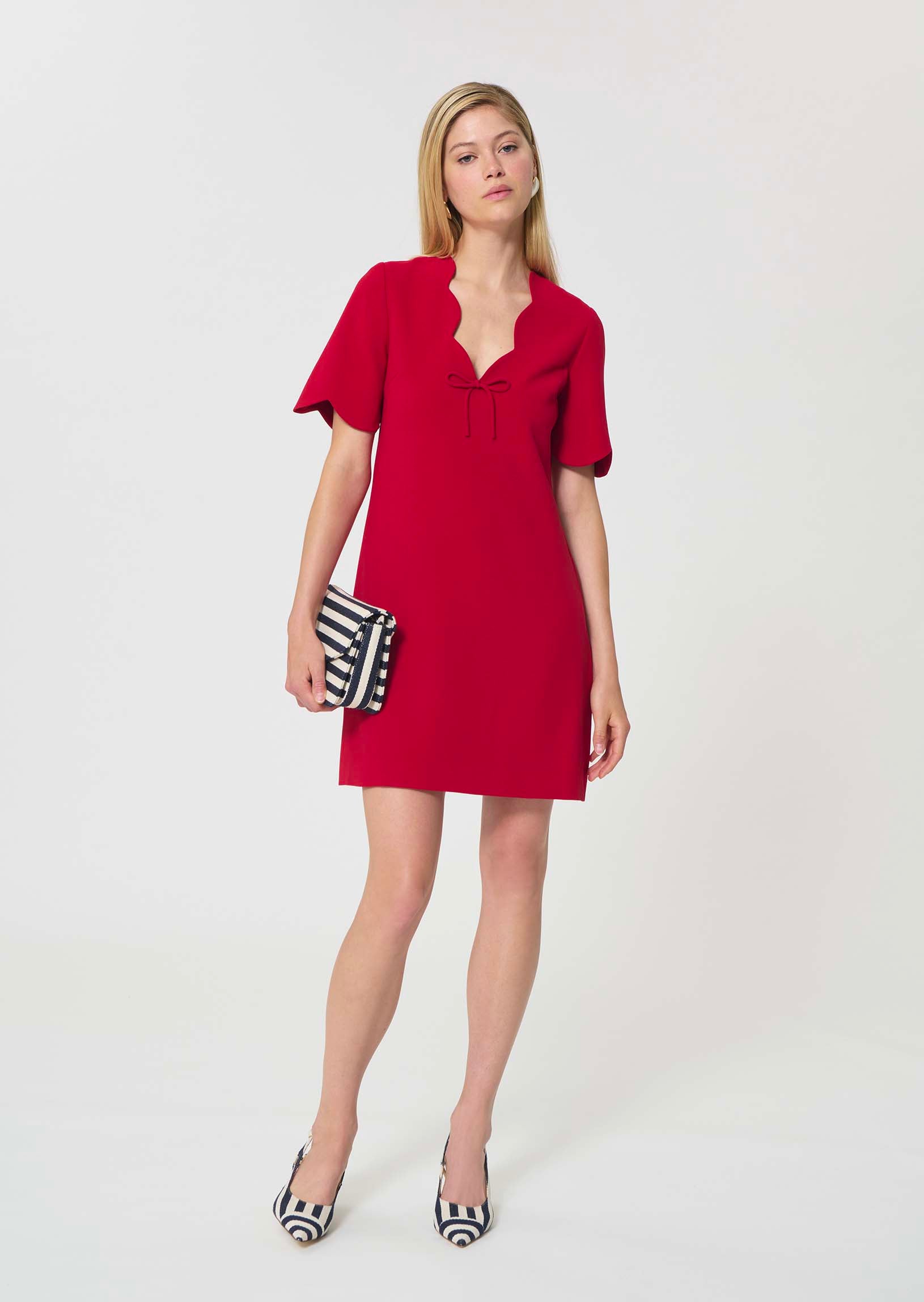 dress in midnight blue fluid crepe