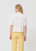 shirt in ecru ribbed cotton