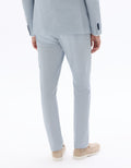 Men's Slim Fit Plaid Cotton Linen Blend Suit Pants Celio
