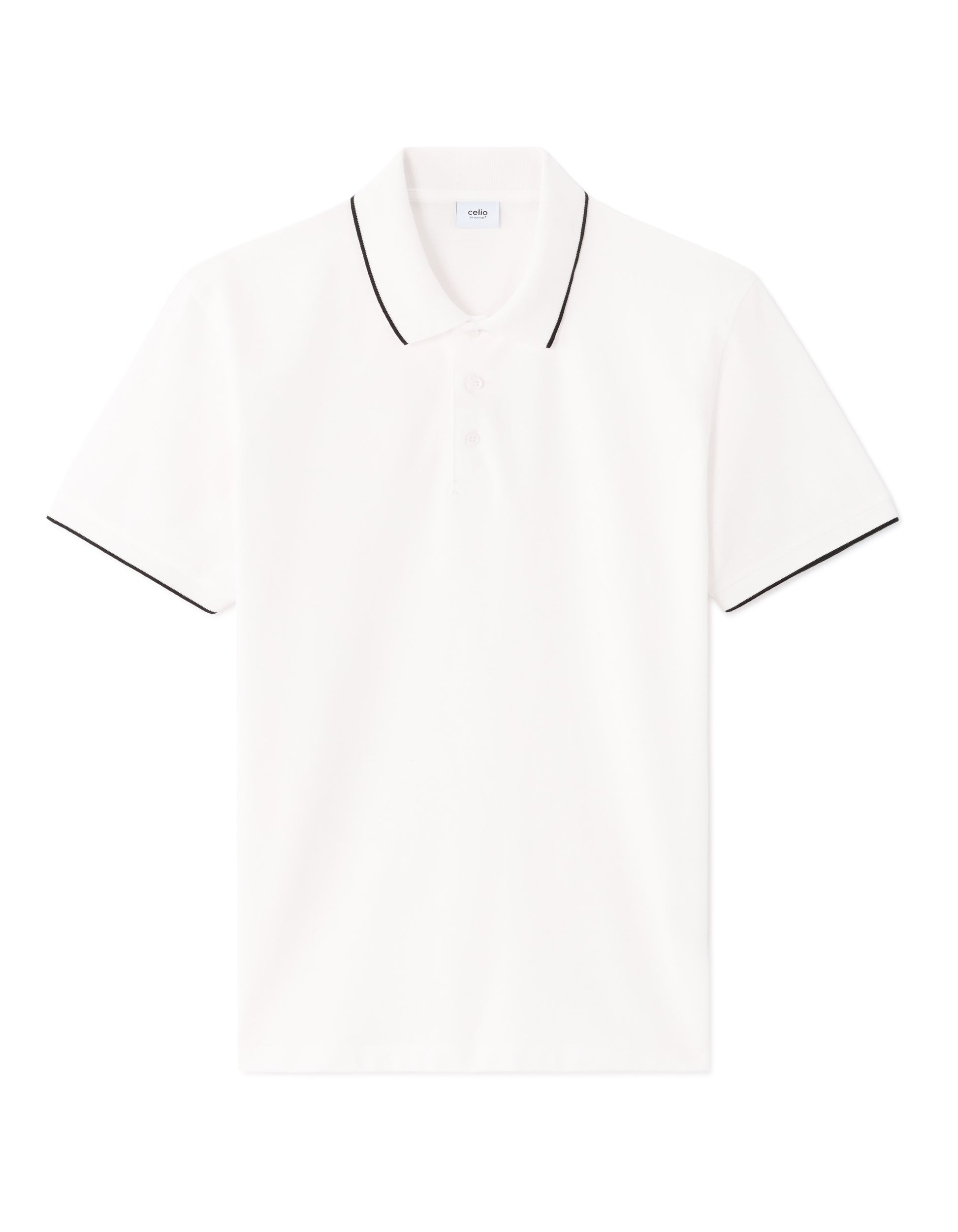 Celio Regular Fit 100% Cotton Piqué Polo - White