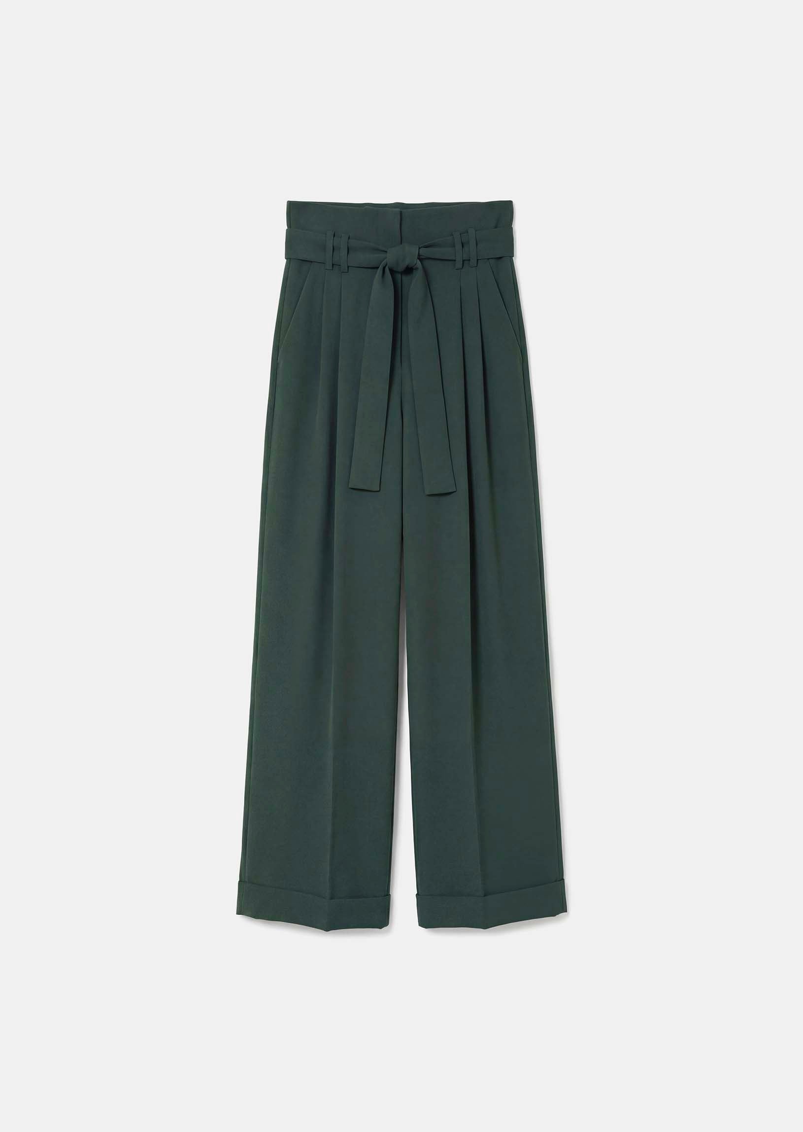 trousers in yellow in fluid crepe