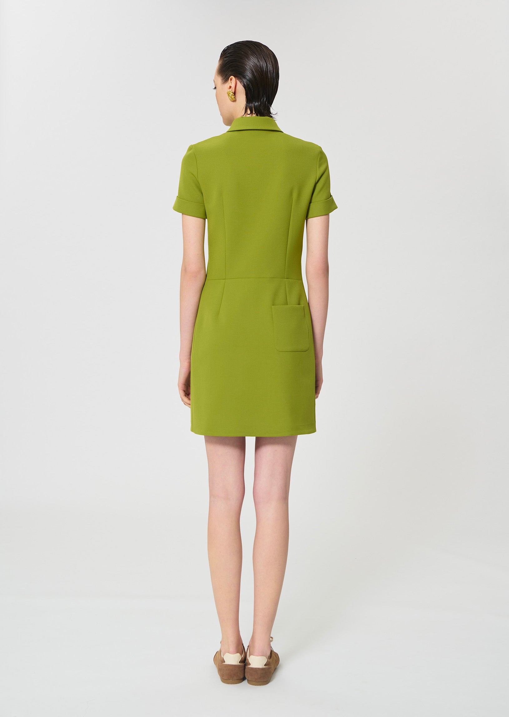 dress in green double canvas