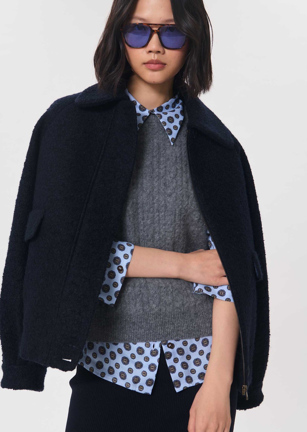 Pamela sweater in grey wool by Tara Jarmon