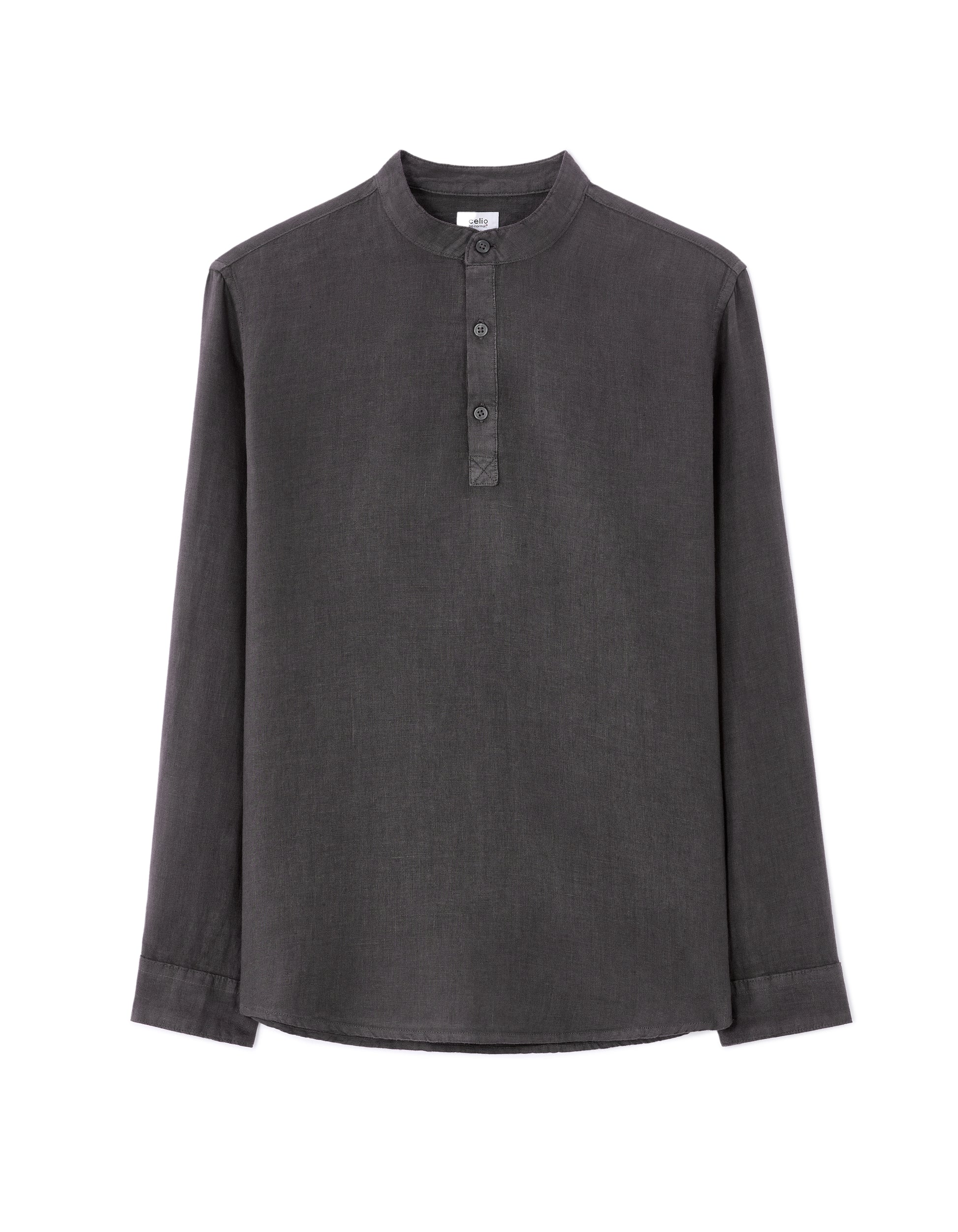 Gris Fonce Long Sleeves Shirt - Celio Lebanon