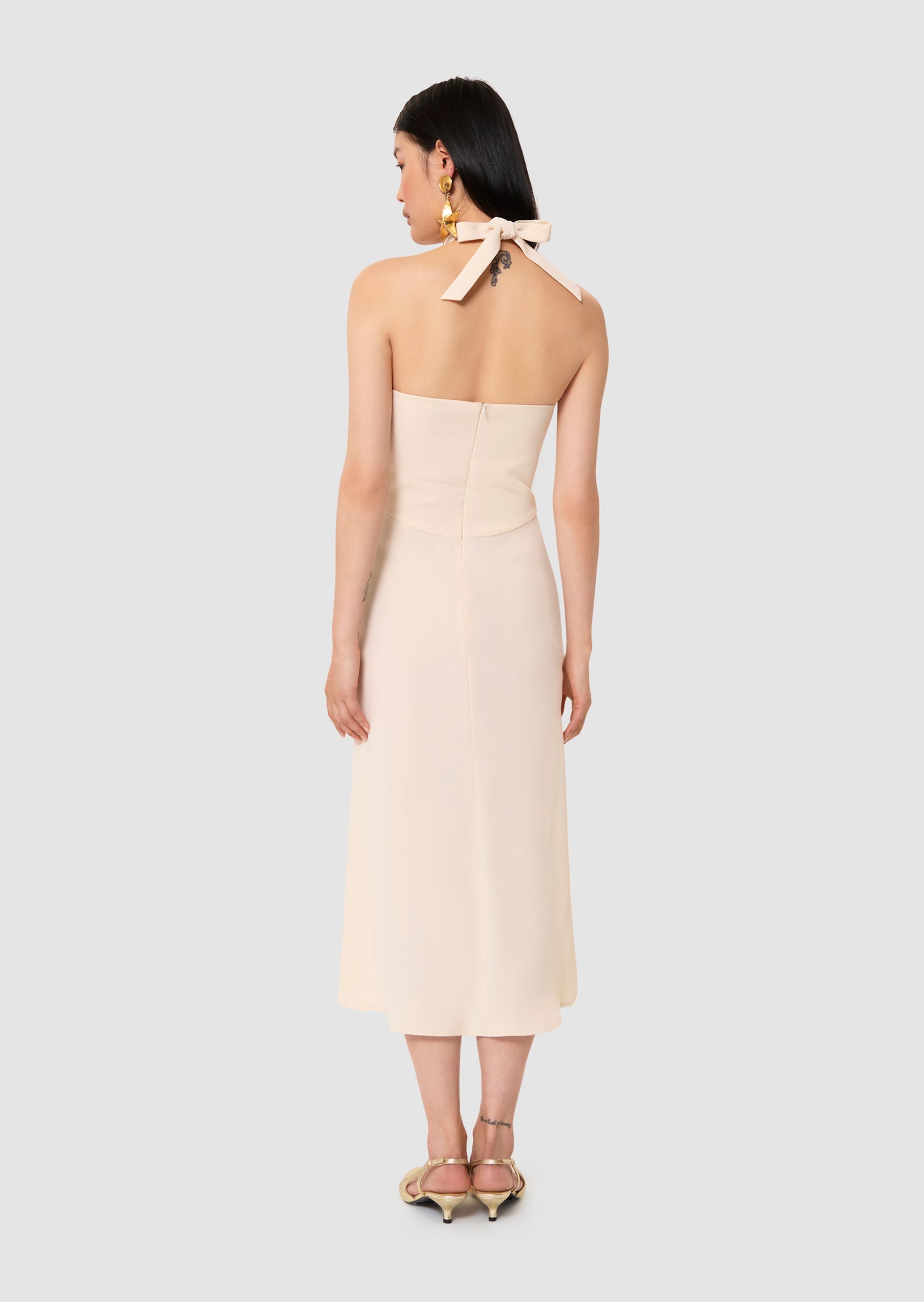 Rosanne ecru crepe dress by Tara Jarmon Lebanon
