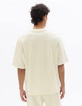 Celio White Oversized V-Neck Interlock T-Shirt with 07 Embroidery - White