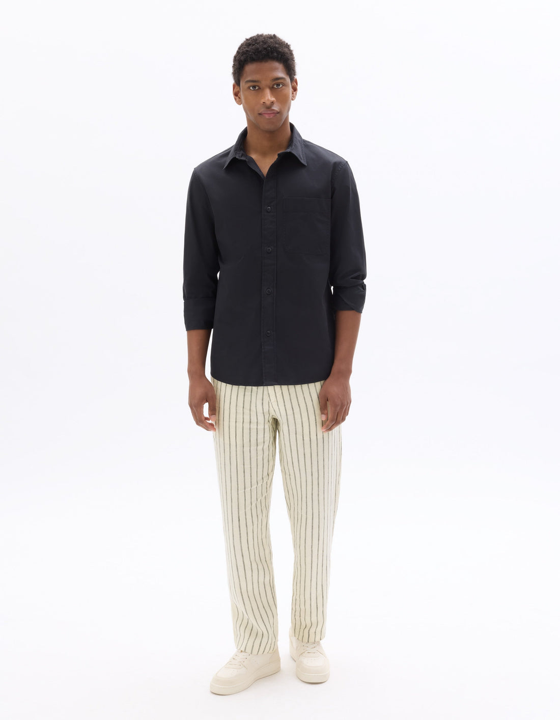 Striped 100% Linen Pants Celio
